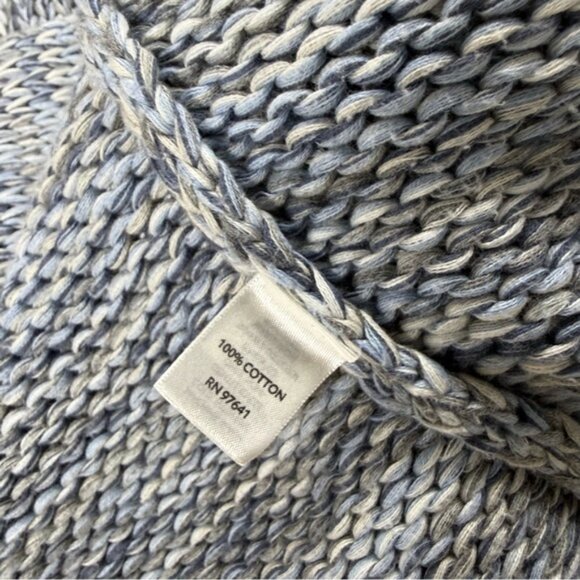 J. Jill Open Front Blue Marled Long Sleeve Knit Cardigan Sweater 100% Cotton S - Picture 7 of 7